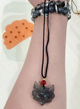 国风狐面面具狐狸守护吊坠项链