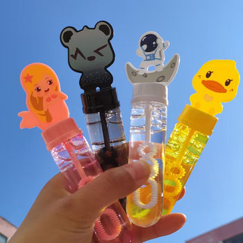 2025 Summer Cartoon Mini Bubble Wand Children's Toy Kindergarten Children's Whole Class Small Gift Street Stall Supply