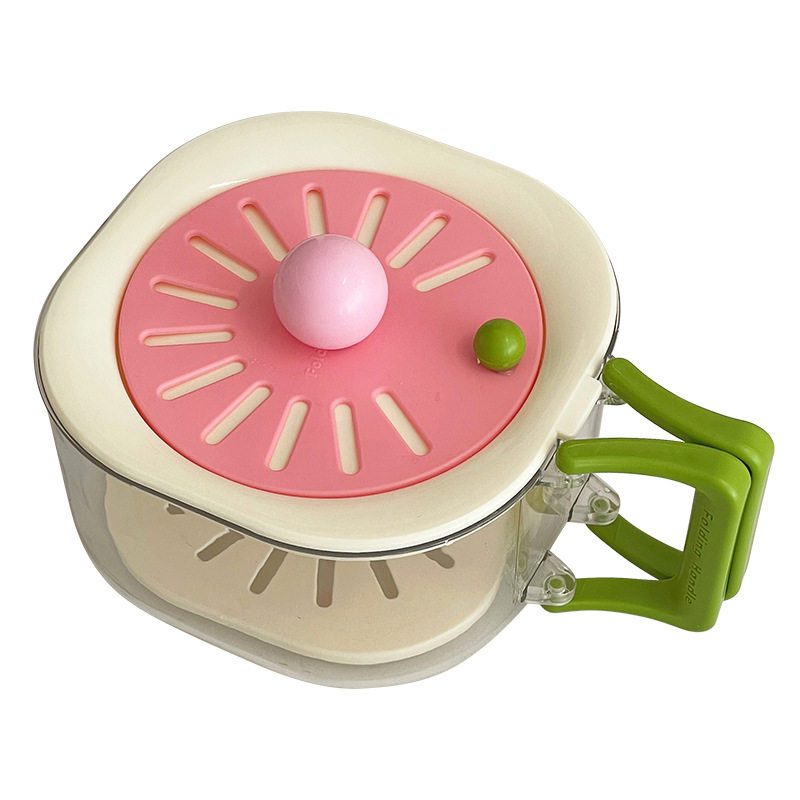 Multi-functional Double-layer Draining Basket Kitchen Household Fruit Washing Artifact Filterable Dopamine Fruit Plate Rotating Fuse Box