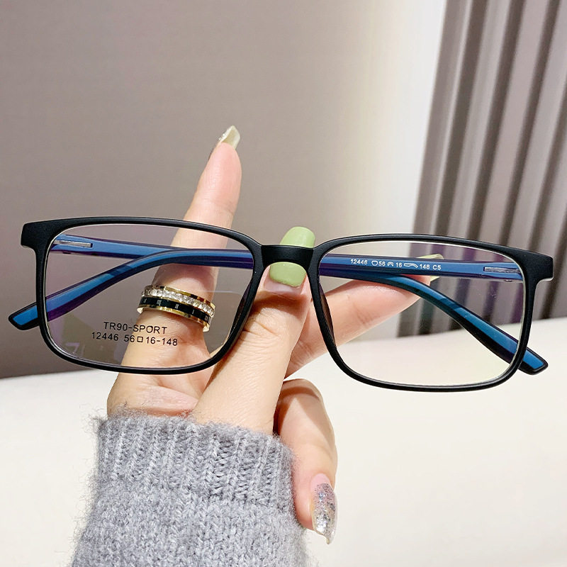 in stock TR90 Square Glasses Large Frame Ultra Light Comfortable Glasses Frame for Men and Women Retro Myopia Optical Frame