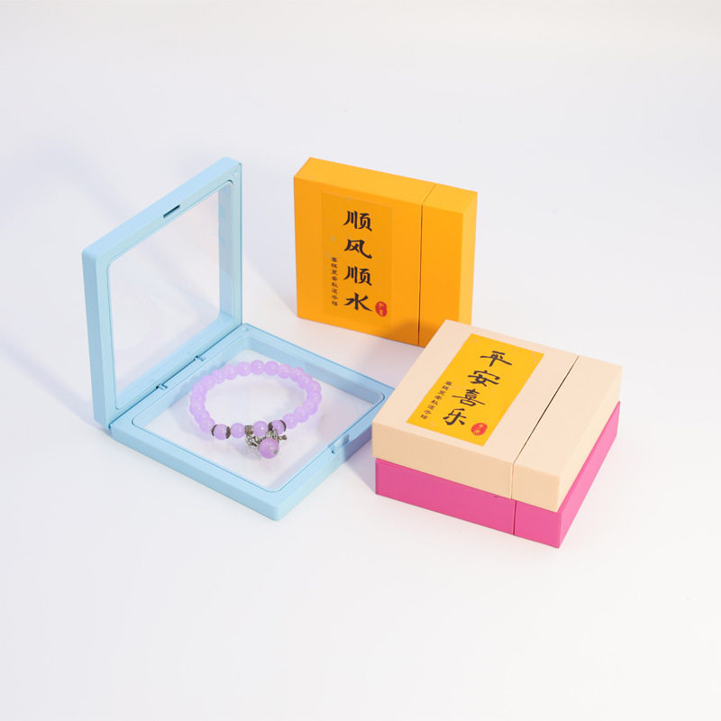 Full Model Plastic PE Film Suspension Packaging Box Ring Necklace Jewelry Display Box Gift Storage Packaging Box