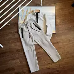 Men's Loose Sports Stand Collar Pullover Half Zipper Sweatshirt and Sweatpants Suit 998=312