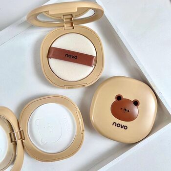 Make-up NOVO Light Feather Soft Silk Powder Cake Concealer Waterproof Sweat-proof Makeup Dry and Wet Dual-use Makeup Honey Powder Cake