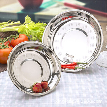 Magnetic and Non-magnetic Stainless Steel Plate Disc Flat Plate Tableware Plate Shallow Plate Deep Plate Stainless Steel Plate Dish Tableware