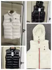 M Brand's New Autumn and Winter Maya Color-Striped Unisex Style Detachable Hood Thickened Cotton Jacket Warm Sleeveless Stand-Collar Vest
