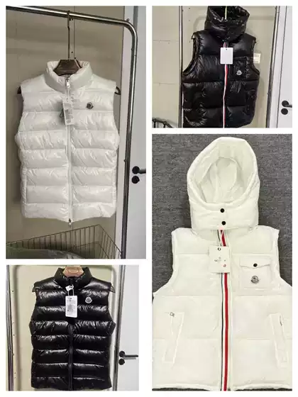 M Brand's New Autumn and Winter Maya Color-Striped Unisex Style Detachable Hood Thickened Cotton Jacket Warm Sleeveless Stand-Collar Vest
