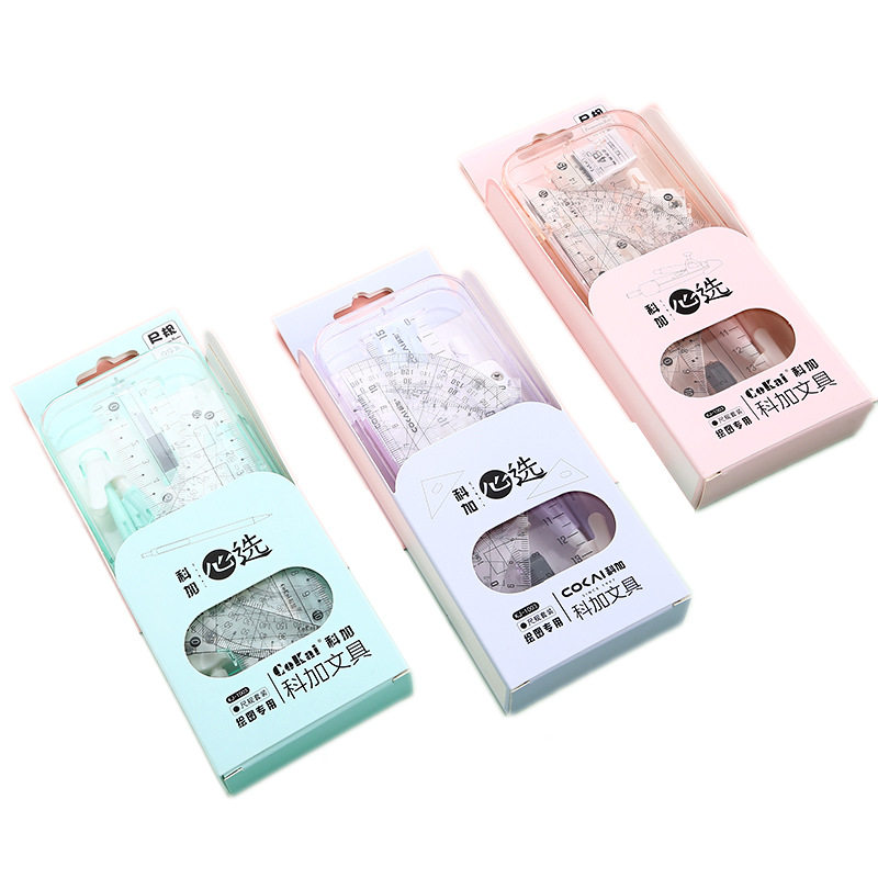 Student Exam Compass Ruler 9-piece Set Multifunctional Ruler Set Student Drawing Tool Drawing Set Ruler Wholesale