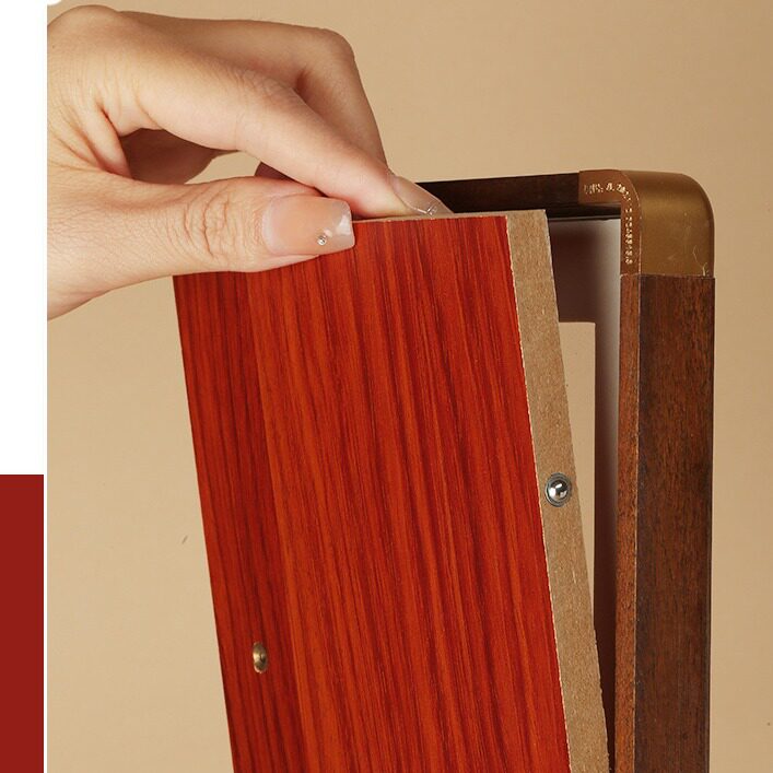 Solid Wood Photo Frame with Imitation Copper Corners, Empty Frame for Display, Solid Wood Sandalwood Color, Teak Color, Cardboard Picture Frame for Traditional Chinese Painting