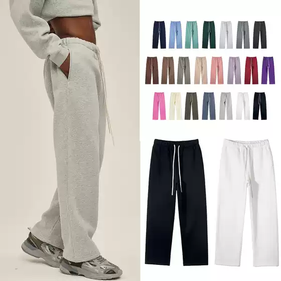 Heavy 350G American High Street fleece-lined Thickened Pants for Men and Women Fall/Winter Fashion Leisure Joker Sports Leisure Straight Pants