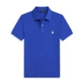 Polo color blue yellow label