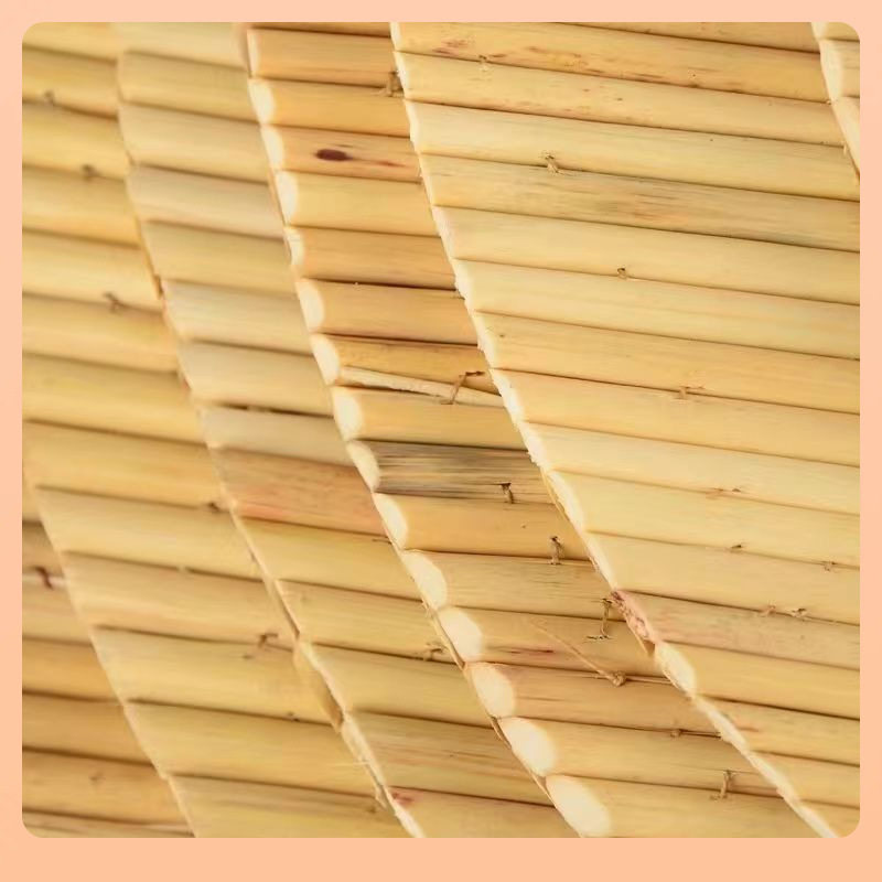 Purely Handmade Sorghum Straw Cover Curtain Natural Dumpling Grate Double-Layer Round Home Dining Mat Tray