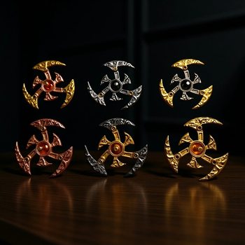 Metal Fire Dragon Gyro Big Blue Dragon Transforming Hand Spinner Rotating Battle Long-Lasting Chinese Dragon Pattern Boys' Educational Toy