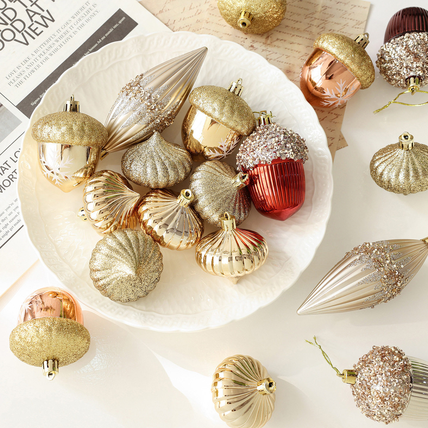 New Champagne Hazelnut Christmas Ball Wine Red Onion Pendant Christmas Tree Small Pendant Christmas Decorations