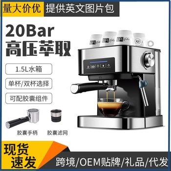Cross-Border Espresso Machine Household Small Semi-Automatic High-Pressure Steam Milk Foaming Office 20Bar Spot