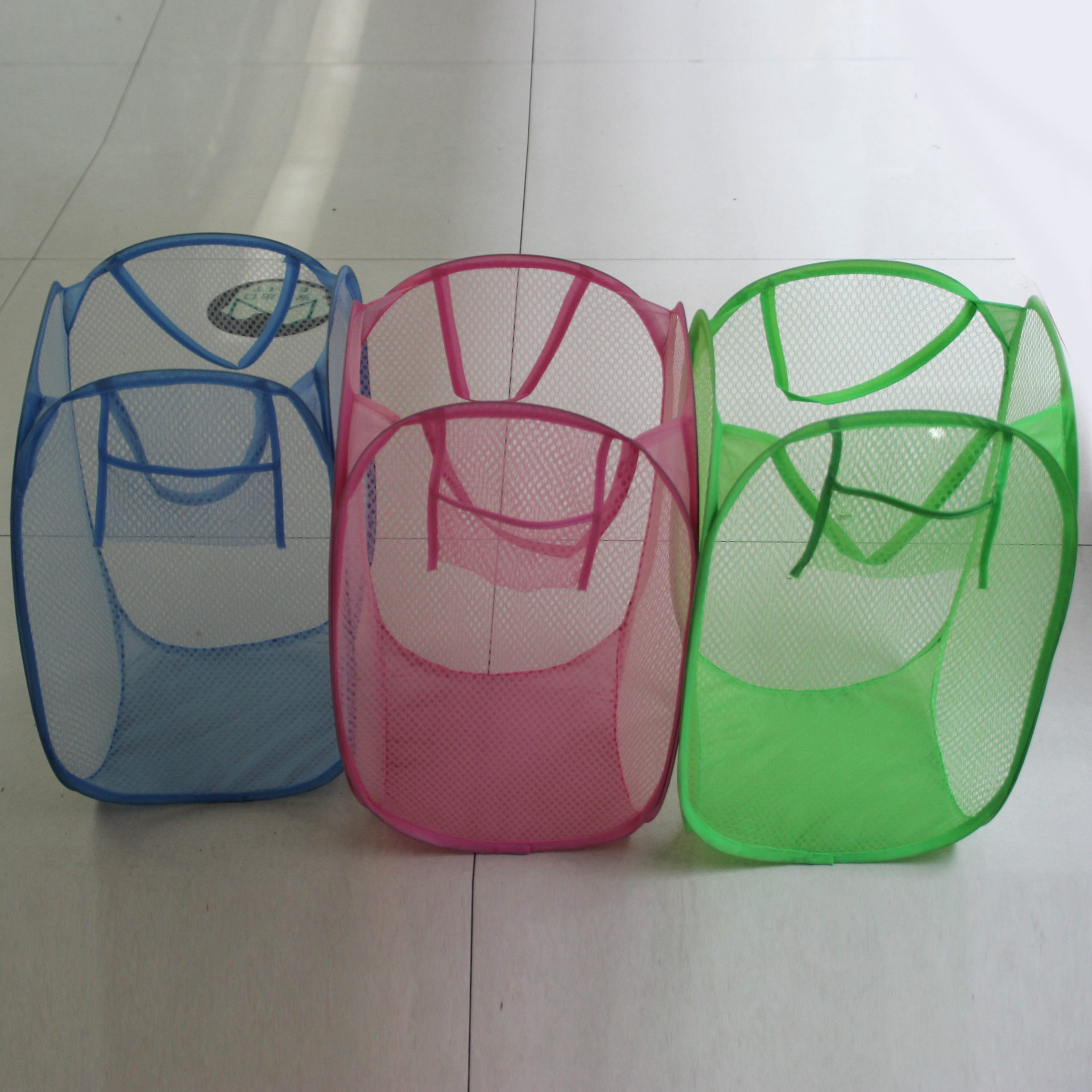 New foldable laundry basket solid color mesh breathable dirty clothes basket toy sundries storage basket strength manufacturers wholesale