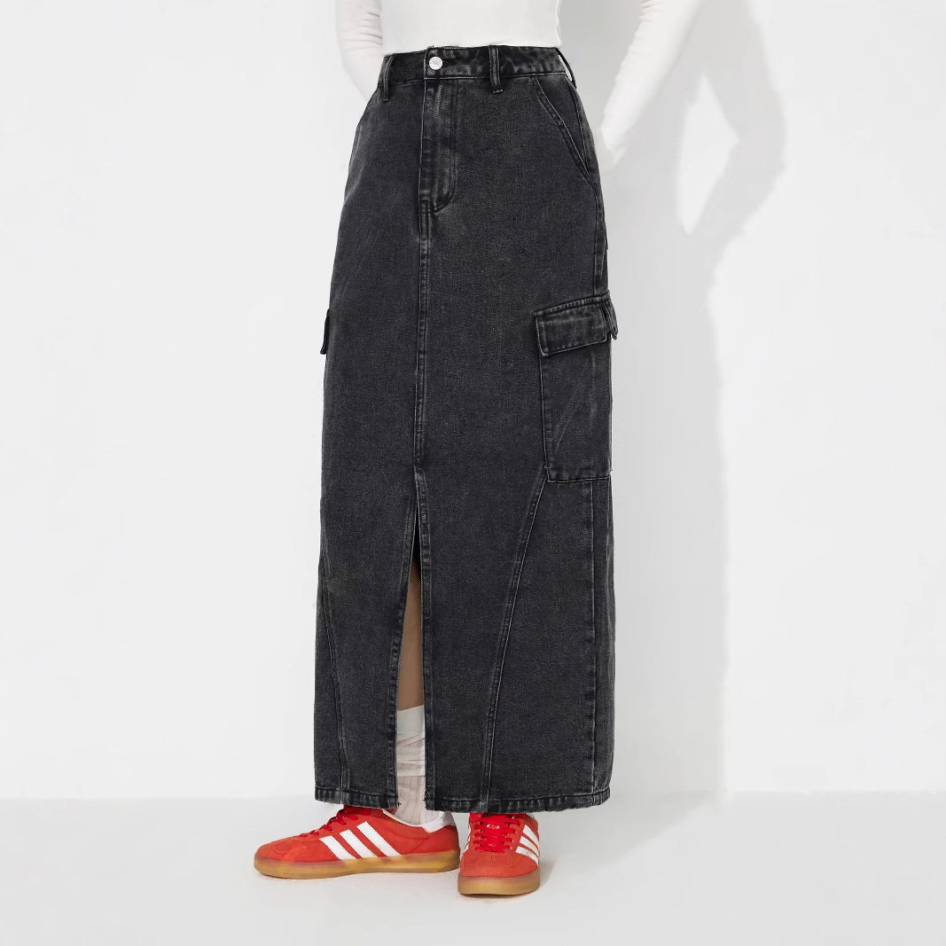 Vintage Loose Fit Denim Skirt Versatile Style Casual Wear European and American Fashion Wholesale Available