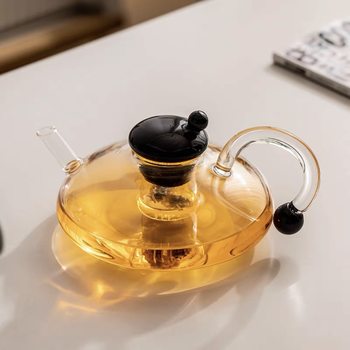 Scandinavian Fortune Mouse Pot Thickened High Borosilicate Glass Teapot High Temperature Resistant Household Electric Ceramic Stove Heating Tea Set