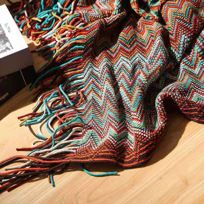 Bohemian Blanket Office Nap Blanket Bed End Blanket Simple Thickened Blanket Sofa Blanket