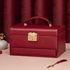2025 New Jewelry Box Small Lockable Portable Wedding High-End Jewelry Storage Box Bracelet Necklace Jewelry Box