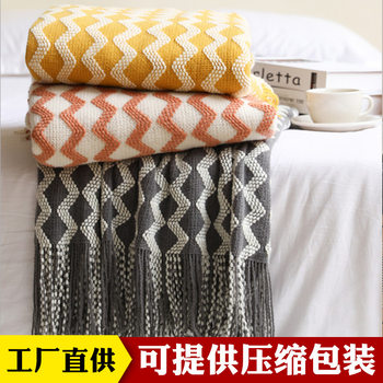 Knitted blanket sofa blanket blanket bed end towel blanket summer office air conditioning blanket nap blanket small blanket wholesale