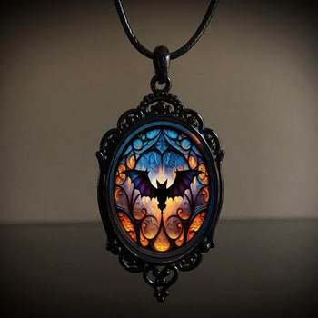 Hot Cross Border Retro Gothic Crow Cross Witch Halloween Pendant Necklace Wholesale European and American Jewelry