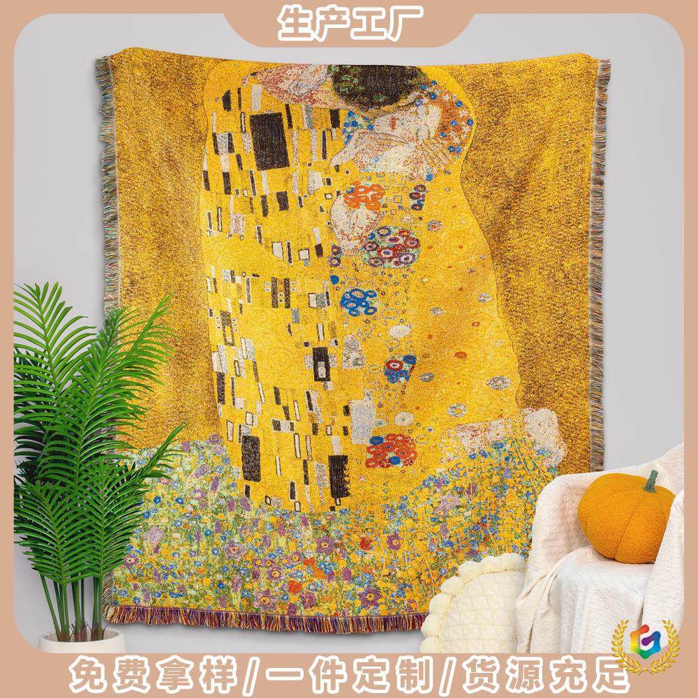 ✅ Cross-Border Decorative Blanket Jacquard Tapestry World Famous Painting 