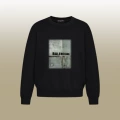 B1078 round neck black