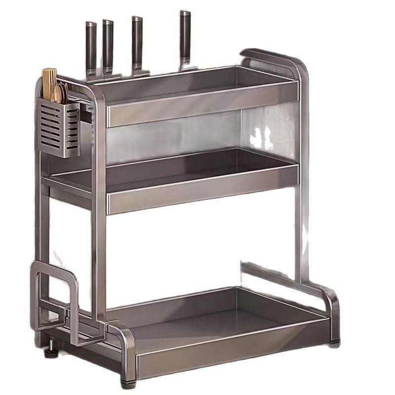 Cross-border Kitchen Storage Rack Chopsticks Knife Rack Countertop Condiment Kitchenware Supplies Bold Multi-layer Condiment Storage Rack