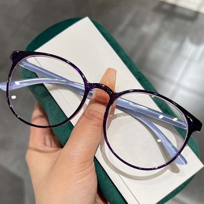 Artistic without makeup mirror frame transparent ultra-light TR90 anti-blue light glasses can be equipped with myopia degree fashion all-match women's fashion