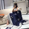Cross-Border Amazon Flannel Blanket Office Air Conditioner Sofa Blanket Cashmere Blanket Letter Shawl Blanket Super Soft