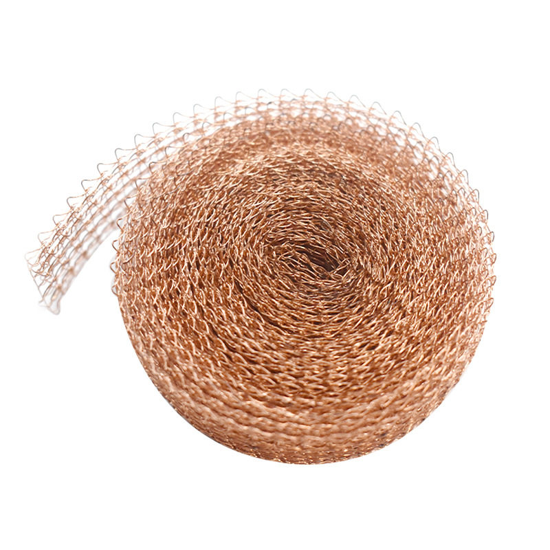 Copper Steam Liquid Separation Mesh Conductive Thermal Conductive Multi-Strand Plain Knitting Mesh Copper Wire Solid Liquid Wire Mesh Foam Remover Filter Mesh