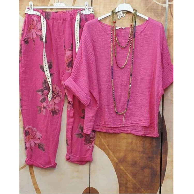 Summer Womens Casual Floral Two Piece Set Trendy Design Comfortable Fit Versatile Style Perfect for Everyday Wear