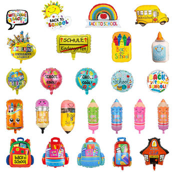 Back-To-School Aluminum Film Balloon Freshman Welcome Ceremony School Bag Pencil Rainbow Kindergarten Primary School Student Classroom Decoration Arrangement
