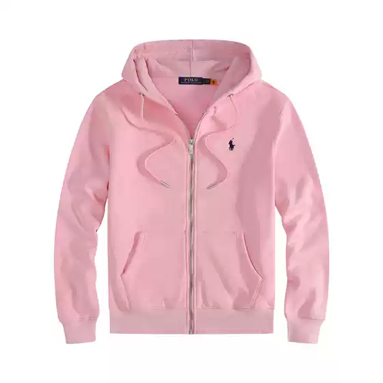 Cross-Border Iron Zipper Jacket with Pony Embroidery, Unisex for Spring and Autumn, Fleece-Lined Warm Hooded Cardigan