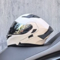 Pearl white with silver plating + silver tail