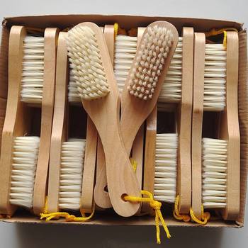 Household Soft Wool Shoe Brush Soft Sharp Brush Dust Brush Shoe Polish Brush Wooden Handle Shoe Brush Decontamination Cleaning Clothes Brush Wholesale