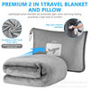 Portable Travel Blanket Zipper Bag Pure Color Double-Sided Two-In-One Pillow Blanket Ready-Made Flannel Portable Storage Blanket