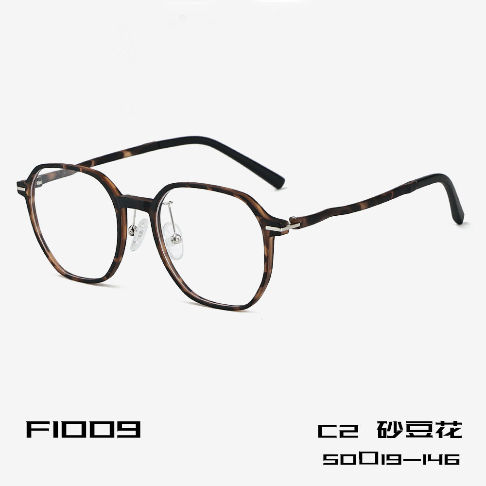 F1009 Anti-blue Light Flat Mirror TR Frame Plastic Steel Leg Ultra Light Frame Trendy Glasses Frame Casual All-match Unisex