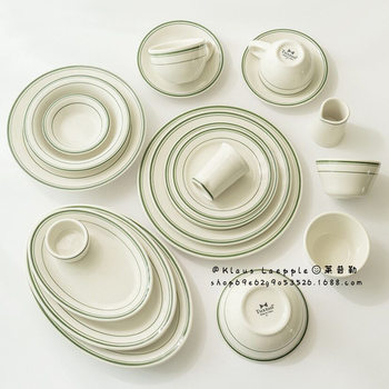 American TTUXTON High Temperature Resistant Ceramic Dinner Plate Western Restaurant Oven Special Steak Plate