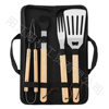 Manufacturer's Ready-Made Stainless Steel Grill Set Bbq Camping Style Wooden Handle Fork Shovel Clip Bag Outdoor Barbecue Tool Combination