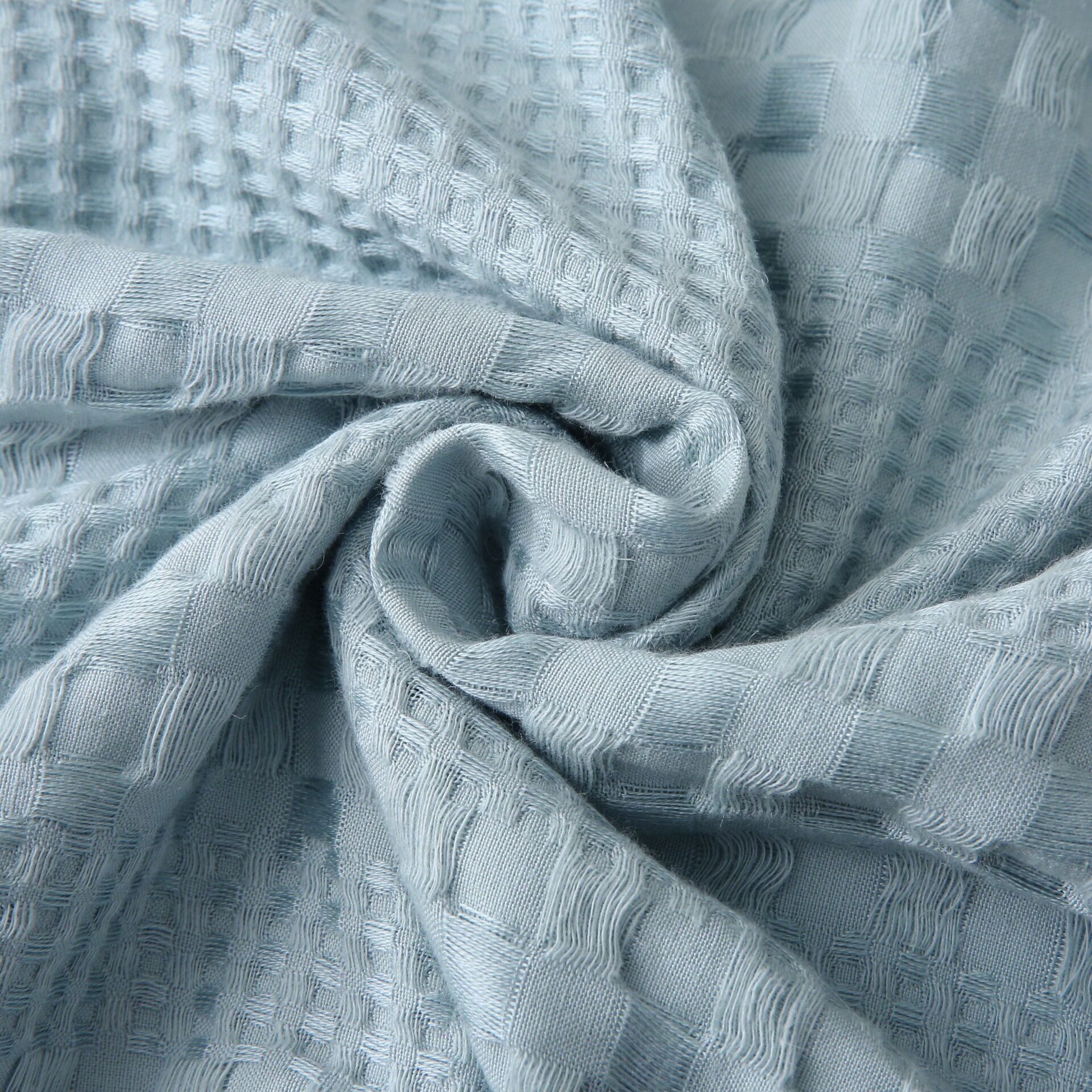 Yutaiyuan Tencel Hemp Waffle Blanket Air-Conditioning Blanket Comfortable and Breathable Sofa Blanket Antibacterial Bath Towel Skin-Friendly