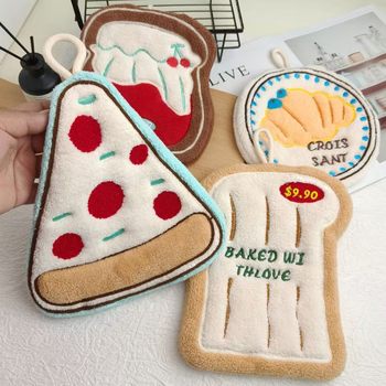 New Product: Cute Cherry Toast Thickeneded Hanging Hand Towel Absorbent Bathroom Quick-Drying Towel Handkerchief