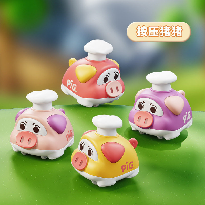 按压式动物回力车儿童小汽车男孩1-2岁3男童宝宝耐摔车子小孩玩具