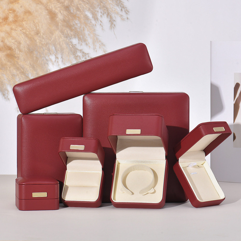 New Goatskin Jewelry Box Ring Earrings Pendant Bracelet Necklace Box Jewelry Storage Box Pearl Box