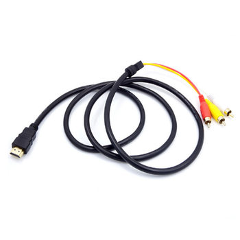 HD HDMI to 3RCA cable 1.5 m gold-plated HDMI to AV cable HDMI to three color difference cable audio cable