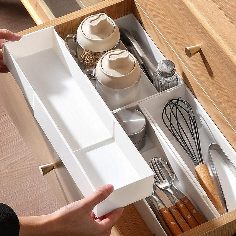 Lazy Corner Drawer Inner Telescopic Storage Box Under Table Sundries Free Dividing Box Kitchen Divider Box Amazon