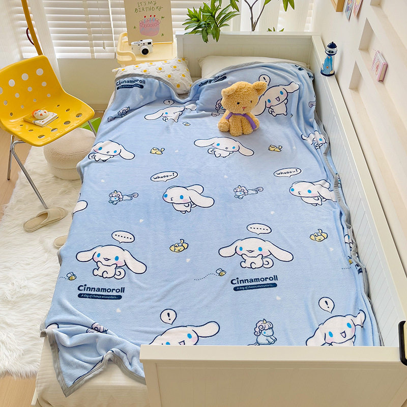 Sanrio Cartoon Blanket Milk Fleece Thickened Blanket Children's Cartoon Nap Blanket Students Nap Blanket Foreign Trade