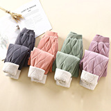 Детские хлопчатобумажные брюки, трехслойное утепление, зимние мальчики и школьники носят школьную форму для девочек, теплые брюки на подкладке, детские брюки