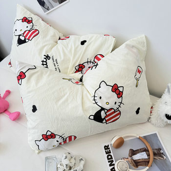 Ins Milk Kitten Washed Double-Layer Yarn Single Pillowcase Pair of Girly Heart Single Product Pillowcase 48*74 Without Core