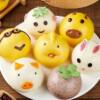 Cartoon Buns, Steamed Buns, Pastry Frozen Breakfast Packs, Cute Custard, Bean Paste, Purple Sweet Potato Filling, Animal-Shaped Pig Buns, Amazon